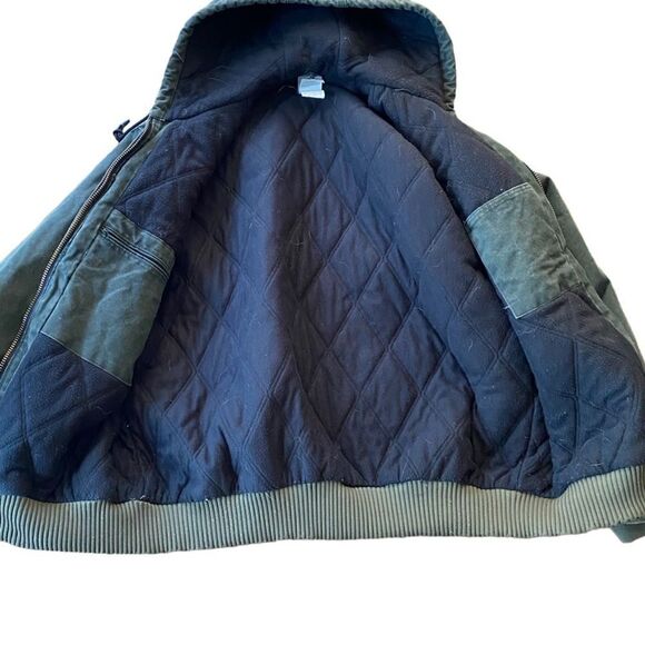 Carhartt Coat J130 MOS Moss Green Hooded Jacket Quilted Rare XL Tall - Picture 3 of 8
